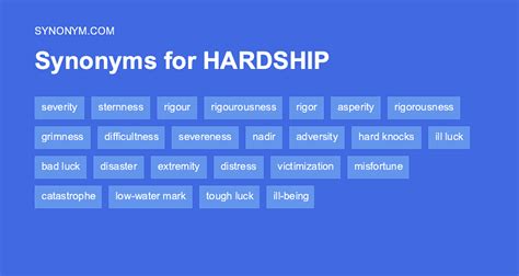 hardness test synonyms|antonym of hardship.